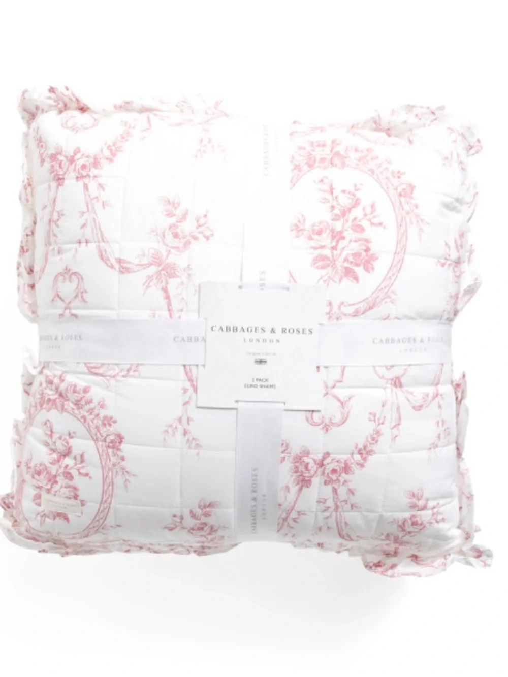CABBAGES & ROSES 2pk 24x24 Toile Euro Pillows